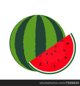 Watermelon Icon Isolated in White Background. Vector Illustration. EPS10. Watermelon Icon Isolated in White Background. Vector Illustration.