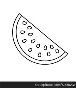 Watermelon icon line fruit vector illustration flat isolated on white for web eps 10