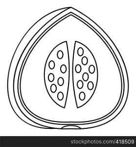 Watermelon icon. Outline illustration of watermelon vector icon for web. Watermelon icon, outline style