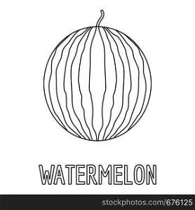 Watermelon icon. Outline illustration of watermelon vector icon for web. Watermelon icon, outline style.