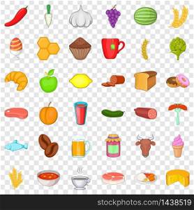Watermelon icons set. Cartoon style of 36 watermelon vector icons for web for any design. Watermelon icons set, cartoon style