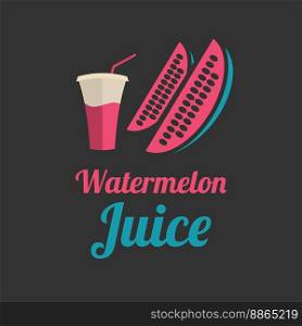 Watermelon juice banner or menu on black background. Watermelon juice banner or menu