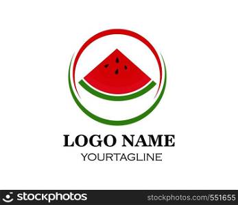 watermelon logo icon vector illustration template