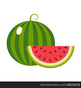Watermelon on a white background isolated. Vector illustration