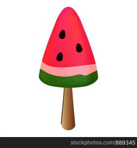 Watermelon popsicle icon. Cartoon of watermelon popsicle vector icon for web design isolated on white background. Watermelon popsicle icon, cartoon style