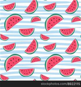 Watermelon seamless pattern colorful summer vector image