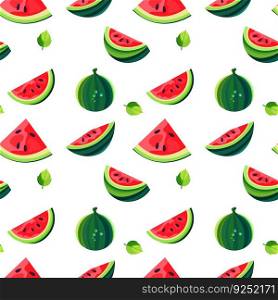 Watermelon Seamless Pattern. Vector Illustration EPS10. Colored Watermelon Seamless Pattern. Vector Illustration. EPS10