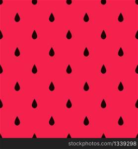Watermelon Seamless Pattern with Small and Frequent Black Drops. Repeat Design with Raindrops. Vector Background for Advertisement. Gift or Sales Coupon Print Wrapping Paper. Abstract Illustration. Watermelon Seamless Pattern with Small Black Drops