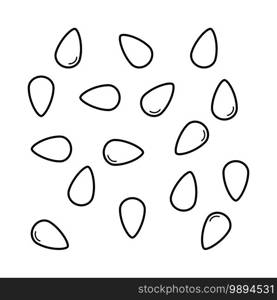 Watermelon seeds pattern in isolated outline vector for background