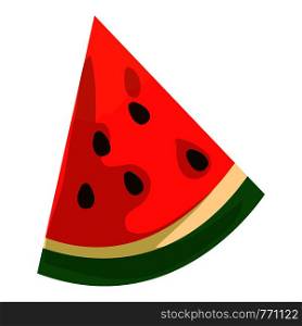 Watermelon slice icon. Cartoon of watermelon slice vector icon for web design isolated on white background. Watermelon slice icon, cartoon style