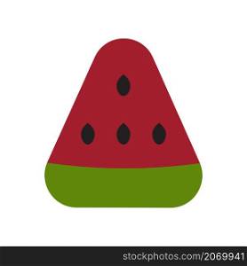Watermelon slice icon. Summer season. Green and red. Cartoon design. Flat icon. Vector illustration. Stock image. EPS 10.. Watermelon slice icon. Summer season. Green and red. Cartoon design. Flat icon. Vector illustration. Stock image.
