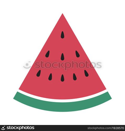 Watermelon slice simple icon. Vector isoleted fruit concept in flat style.