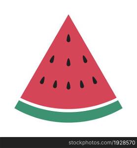Watermelon slice simple icon. Vector isoleted fruit concept in flat style.