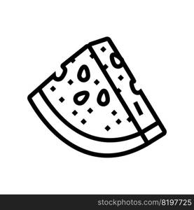 watermelon slice triangular line icon vector. watermelon slice triangular sign. isolated contour symbol black illustration. watermelon slice triangular line icon vector illustration