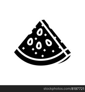 watermelon triangular slice glyph icon vector. watermelon triangular slice sign. isolated symbol illustration. watermelon triangular slice glyph icon vector illustration