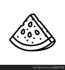 watermelon triangular slice line icon vector. watermelon triangular slice sign. isolated contour symbol black illustration. watermelon triangular slice line icon vector illustration