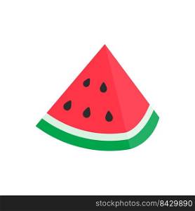 Watermelon vector. red fruit cut∫oπeces with seeds inside Refreshing food in the∑mer