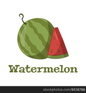 Watermelon with Slice Vector illustration. Watermelon Illustration Fruit Vector Design. Watermelon with Slice Vector illustration. Watermelon Illustration Fruit Vector Design.