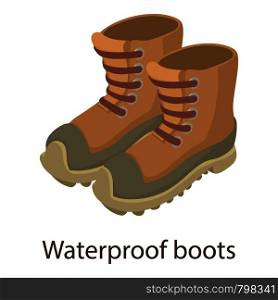 Waterproof boot icon. Isometric illustration of waterproof boot vector icon for web. Waterproof boot icon, isometric style