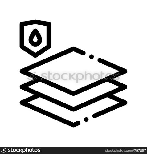 Waterproof Material Limoleum Floor Vector Icon. House Office Repair Waterproof Material, Industrial Use Linear Pictogram. Clothes, Moisture Absorbing Substance Contour Illustration. Waterproof Material Limoleum Floor Vector Icon