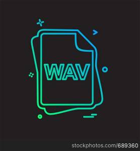WAV file type icon design vector