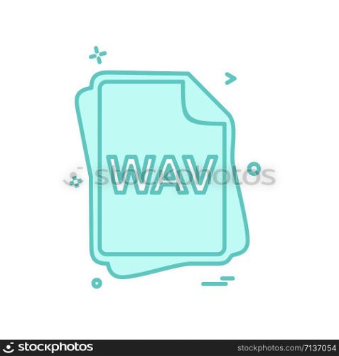 WAV file type icon design vector