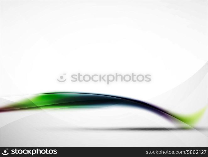 Wave abstract background, green blue and purple colors. Business or hi-tech presentation template or advertising layout