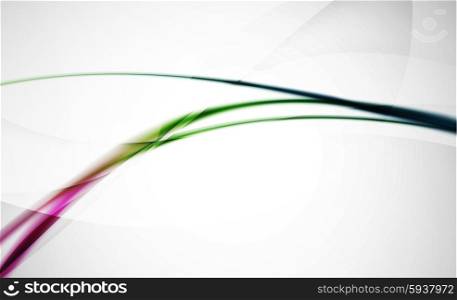 Wave abstract background, green blue and purple colors. Business or hi-tech presentation template or advertising layout