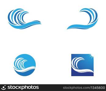 Wave beach splash logo vector