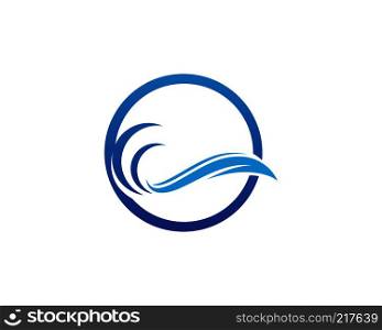 Wave beach water logo vector