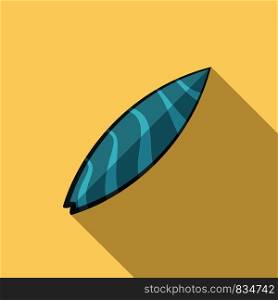 Wave blue surfboard icon. Flat illustration of wave blue surfboard vector icon for web design. Wave blue surfboard icon, flat style
