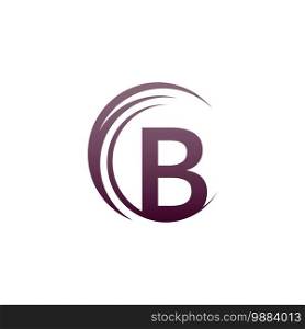 Wave circle letter B logo icon design illustration