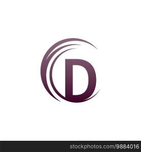 Wave circle letter D logo icon design illustration