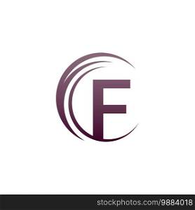 Wave circle letter F logo icon design illustration