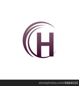 Wave circle letter H logo icon design illustration