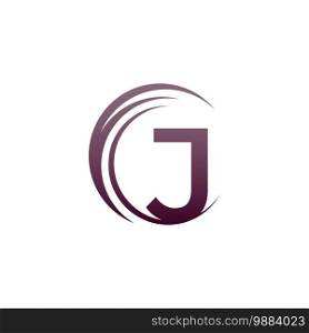 Wave circle letter J logo icon design illustration