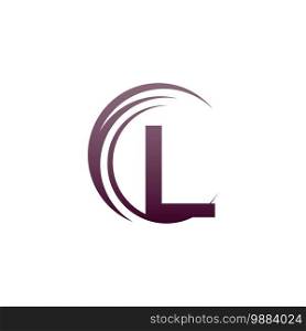 Wave circle letter L logo icon design illustration