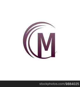 Wave circle letter M logo icon design illustration