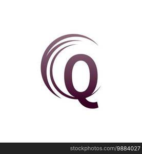 Wave circle letter Q logo icon design illustration