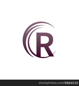 Wave circle letter R logo icon design illustration