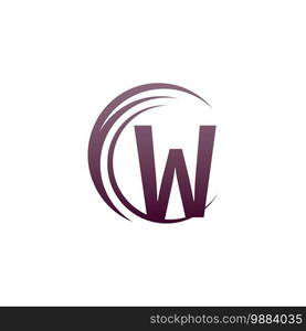 Wave circle letter W logo icon design illustration