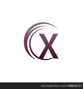 Wave circle letter X logo icon design illustration