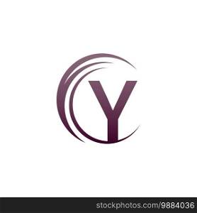 Wave circle letter Y logo icon design illustration