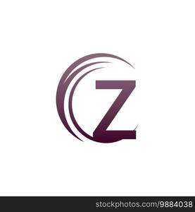 Wave circle letter Z logo icon design illustration