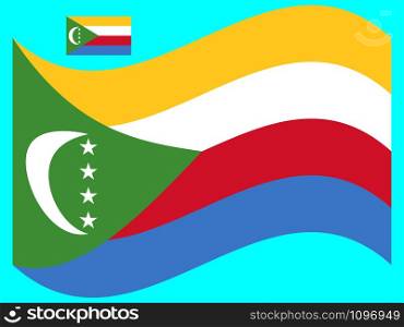 Wave Comoros Flag Vector illustration Eps 10.. Wave Comoros Flag Vector illustration Eps 10