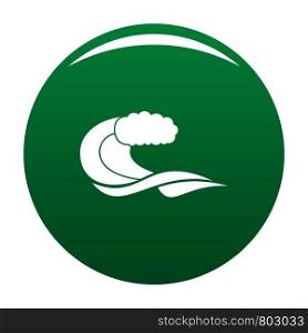 Wave composition icon. Simple illustration of wave composition vector icon for any design green. Wave composition icon vector green