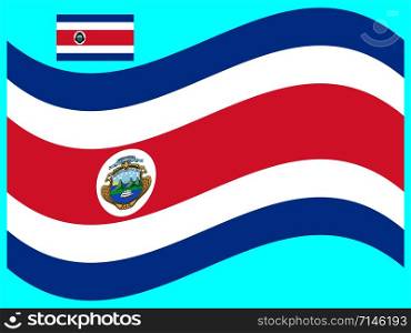 Wave Costa Rica Flag Vector illustration Eps 10.. Wave Costa Rica Flag Vector