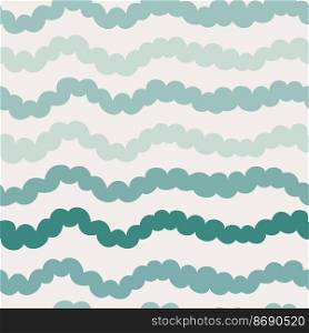 Wave curly blue lines pattern