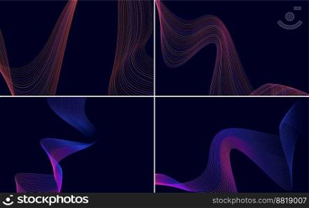 Wave curve abstract vector background pack for a clean and elegant design