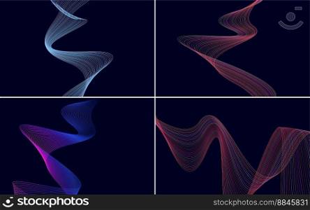 Wave curve abstract vector background pack for a contemporary and stylish design
